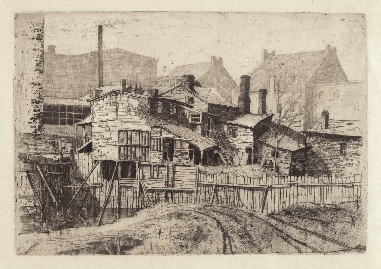 Nimetön puutalo kaupungissa, 1880-luku. tekijältä Charles Frederick William Mielatz