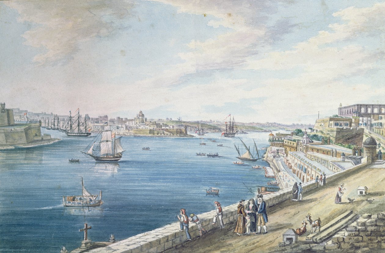 Grand Harbour, Valletta, Malta (wc) tekijältä Charles Frederick de Brocktorff