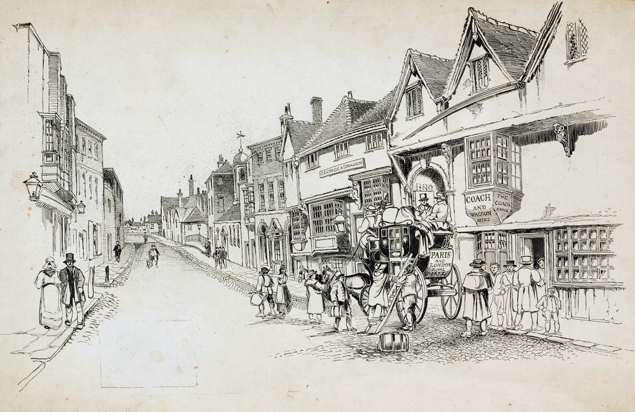 High Street, Canterbury, Kent, 1892-1933 tekijältä Charles George Harper