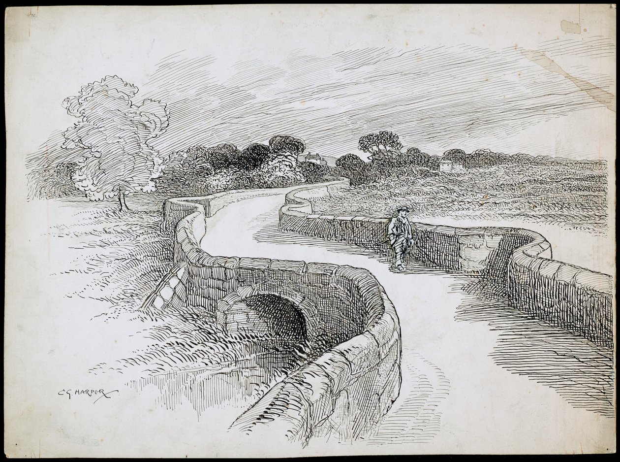 Swarkestone Bridge, Derbyshire, 1892-1933 tekijältä Charles George Harper