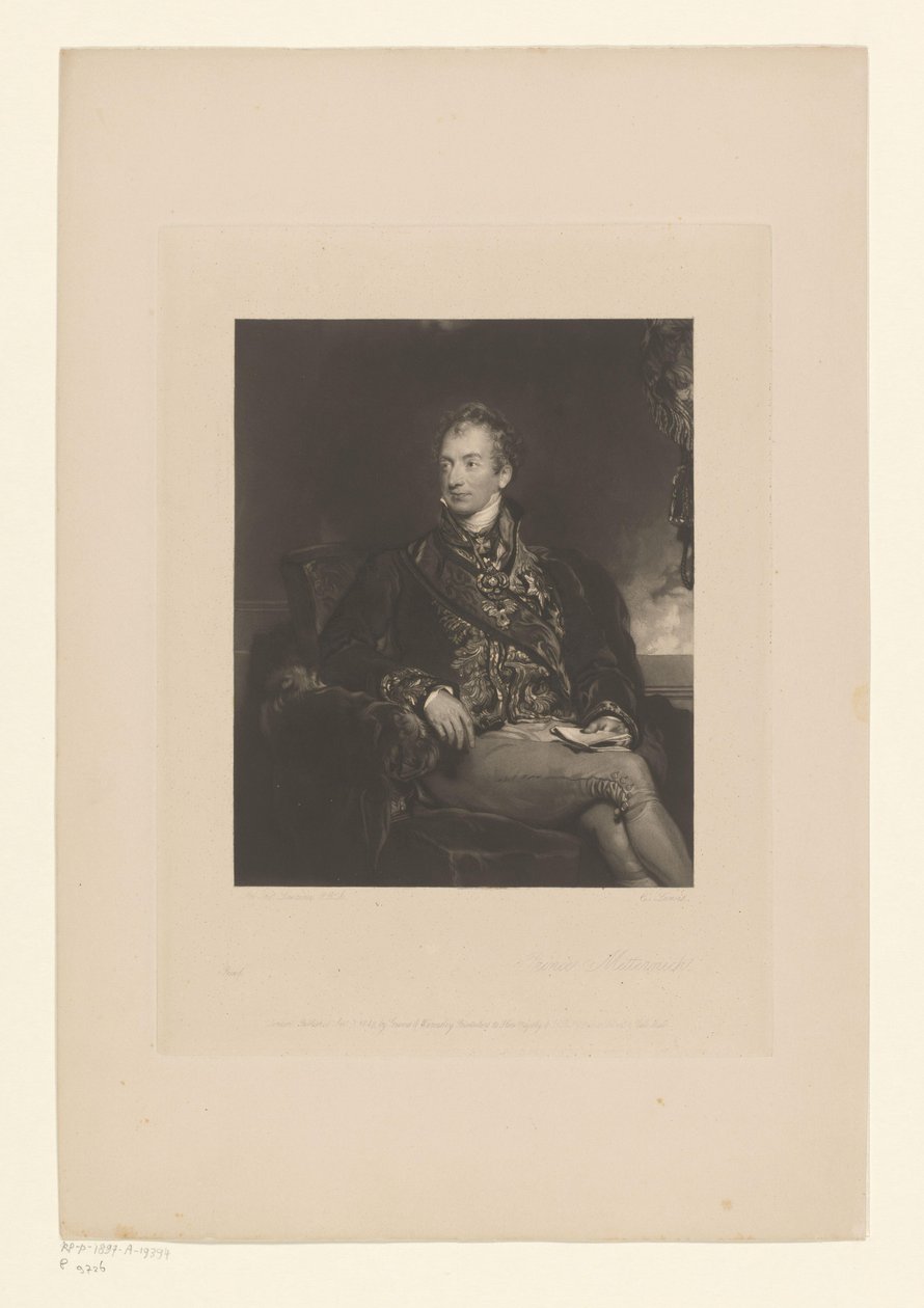 Metternichin muotokuva Klemensistä Prinssi Metternich (nimi esineessä) tekijältä Charles George Lewis