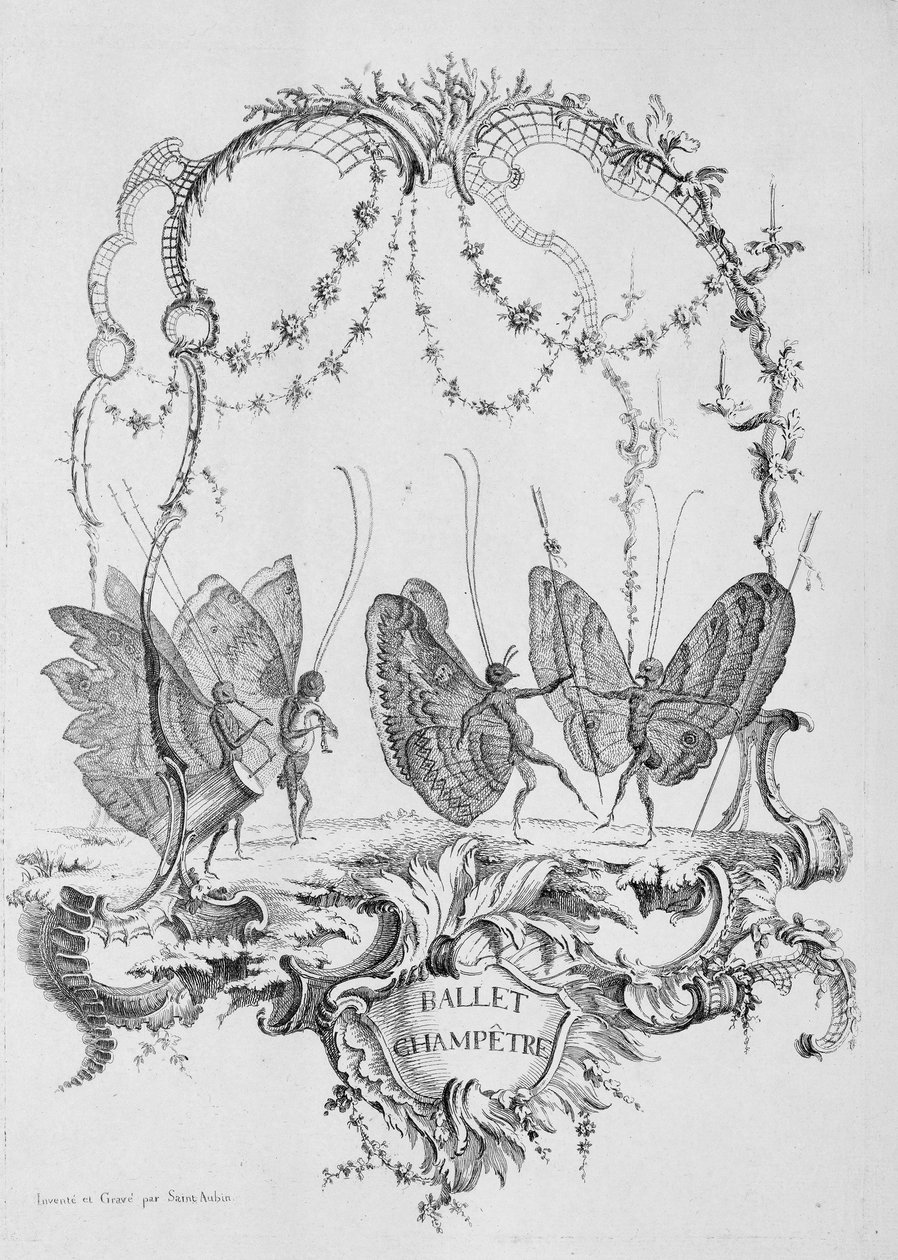 Country Ballet Ballet Champêtre, Essai de Papilloneries Humaines par Saint A..., ca. 1756-60. tekijältä Charles Germain de Saint Aubin