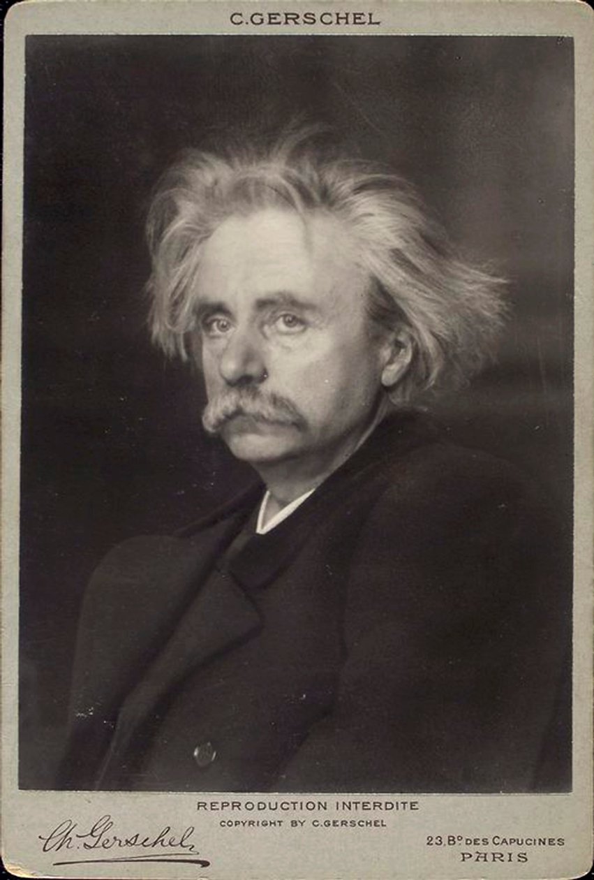 Edvard Grieg, norjalainen säveltäjä ja pianisti, 1800-luvun loppu tai 1900-luvun alku tekijältä Charles Gerschel