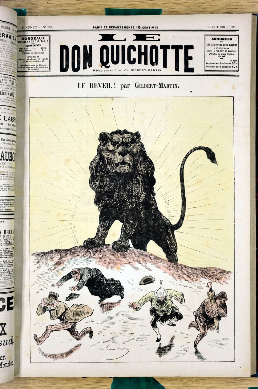 Kansi ""Le Don Quijote"", numero 591, värillinen satiirinen tekijältä Charles Gilbert Martin
