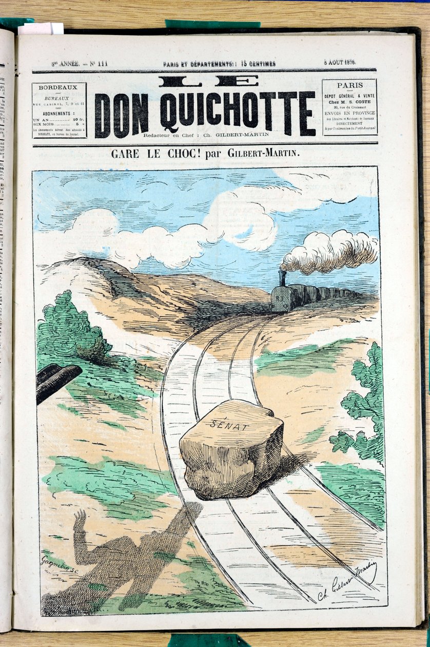 Kansi ""Le Don Quijote"", numero 111, värillinen satiirinen tekijältä Charles Gilbert Martin