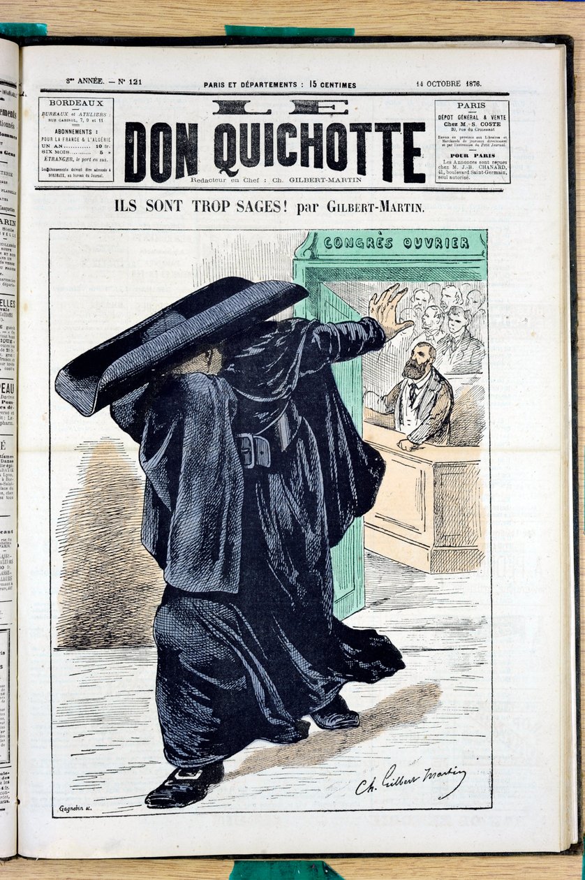 Kansi ""Le Don Quijote"", numero 121, värillinen satiirinen tekijältä Charles Gilbert Martin
