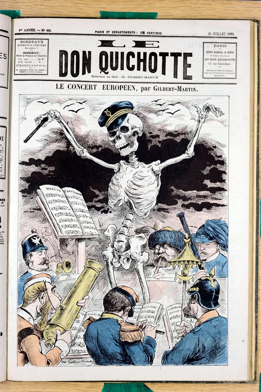 Kansi ""Le Don Quijote"", numero 422, värillinen satiirinen tekijältä Charles Gilbert Martin
