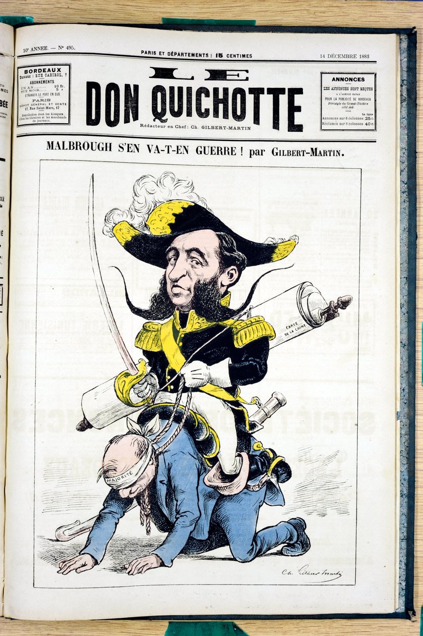 Kansi ""Le Don Quijote"", numero 495, värillinen satiirinen tekijältä Charles Gilbert Martin