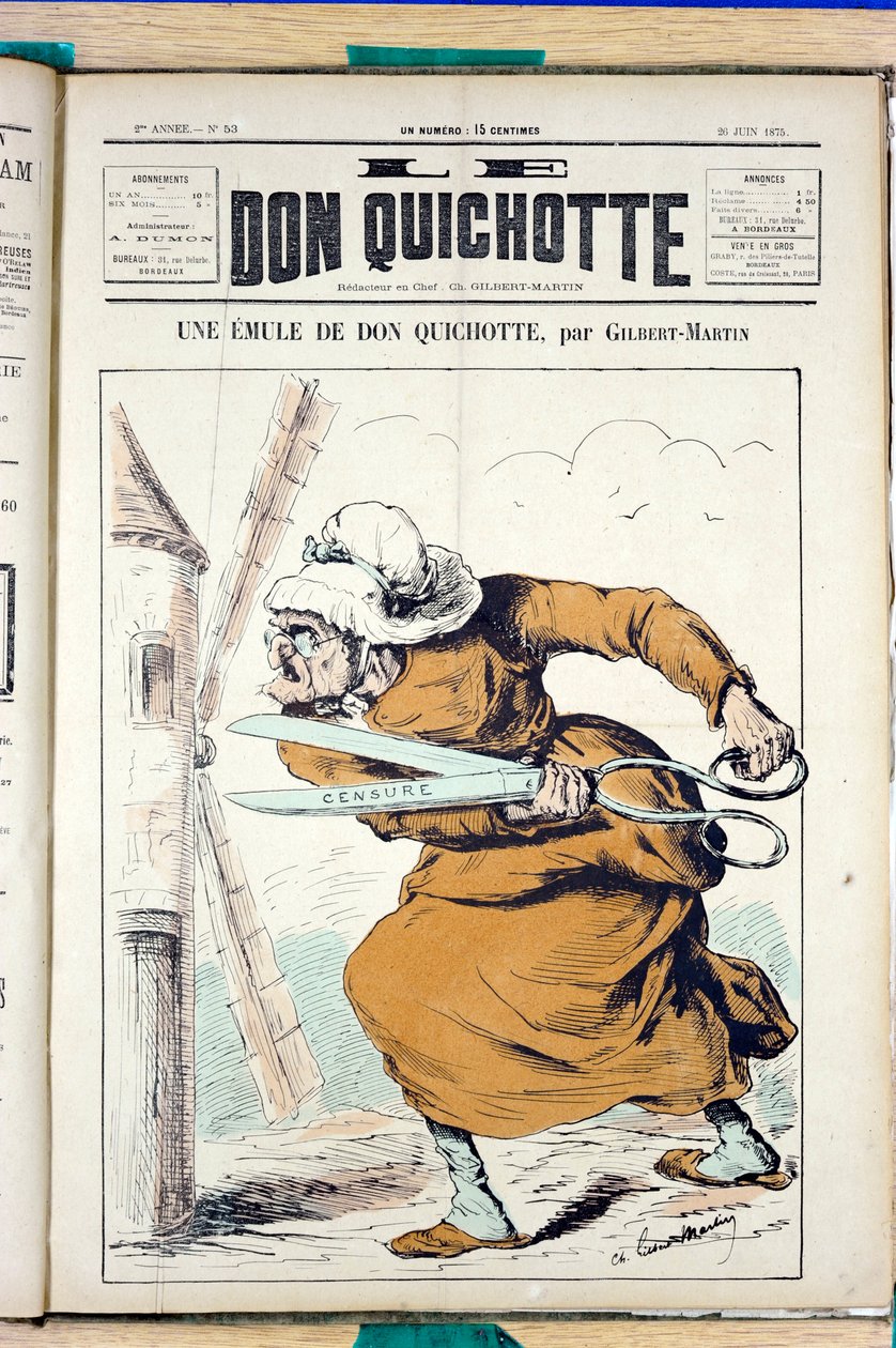 Kansi "" Le Don Quijote"", numero 53, Satirique en Colors tekijältä Charles Gilbert Martin