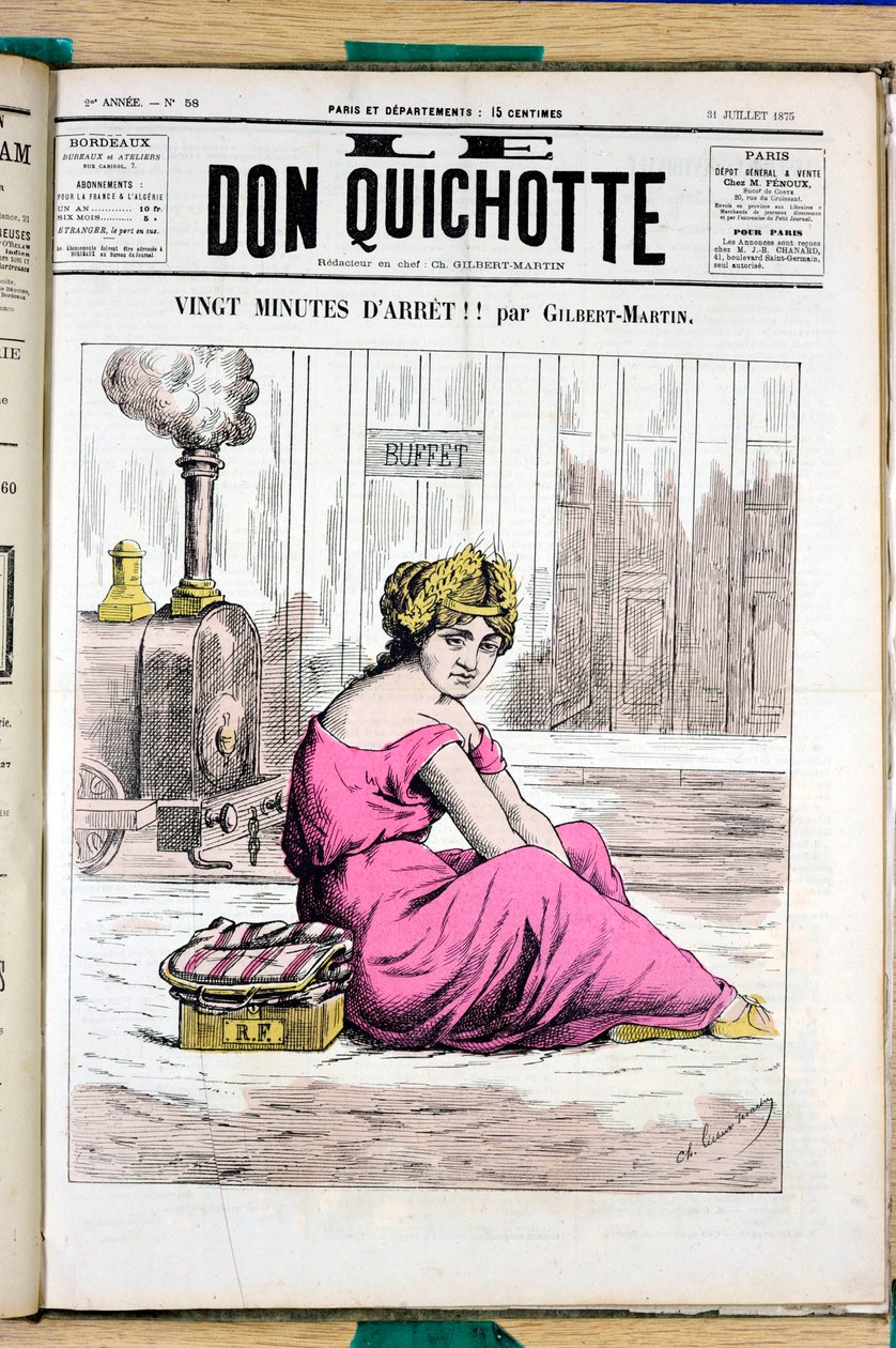 Kansi "" Le Don Quijote ", numero 58, Satirique en Couleurs tekijältä Charles Gilbert Martin
