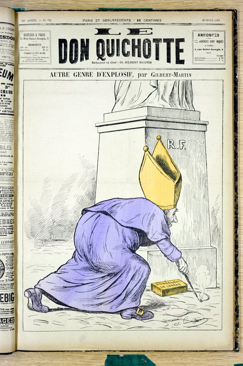 Kansi "" Le Don Quijote"", numero 925, satiirinen väreissä tekijältä Charles Gilbert Martin