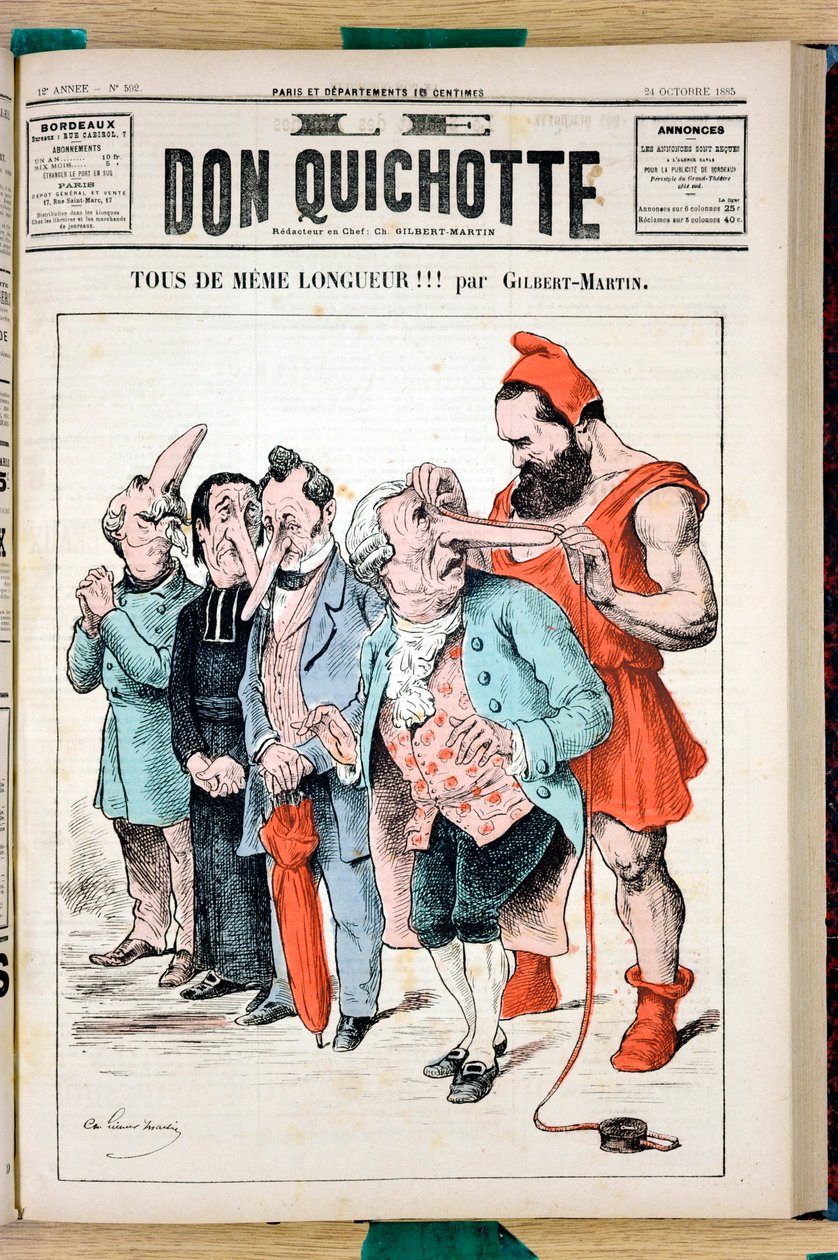 Kansi "" The Don Quijote "", numero 592, Satirical en Colors tekijältä Charles Gilbert Martin
