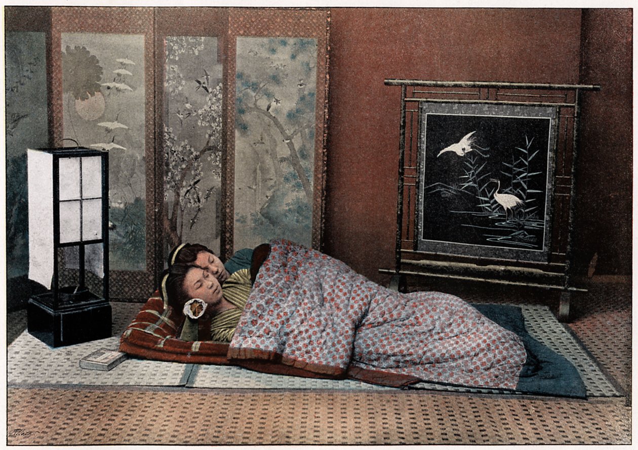 Makuuhuone Japanissa, 1890 tekijältä Charles Gillot