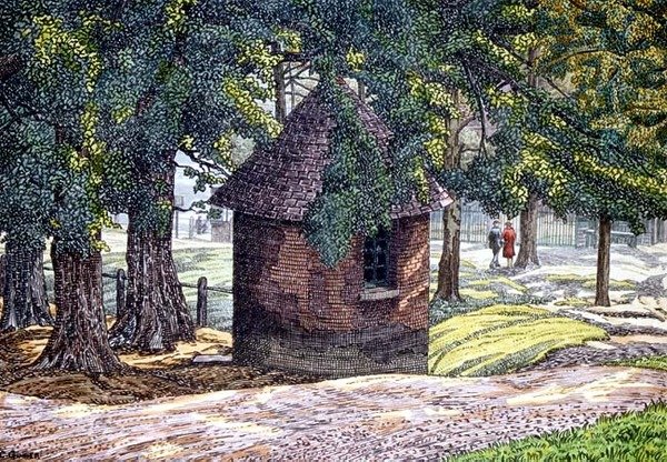 By the Ponds, Hampstead (kynä ja muste pesulla) tekijältä Charles Ginner