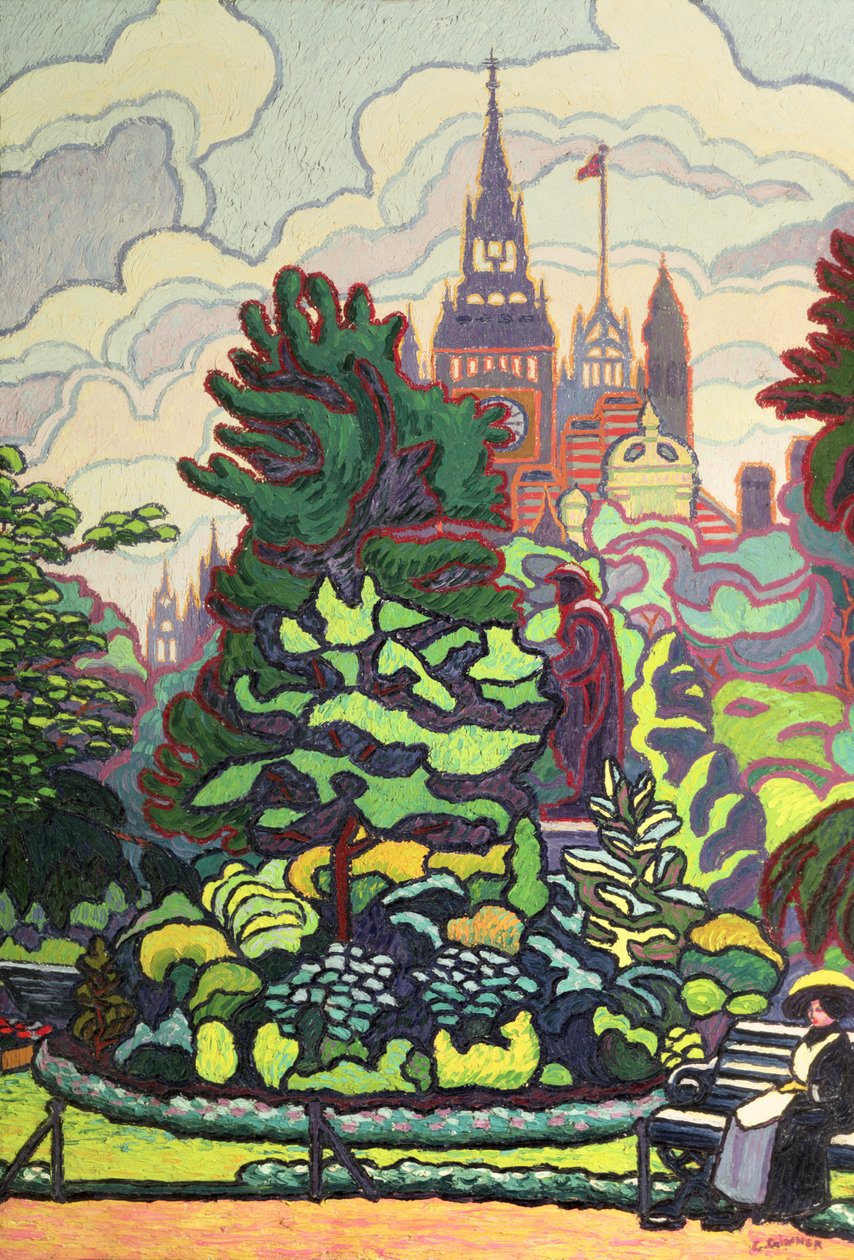 Puutarhat Victorian rantakadun varrella tekijältä Charles Ginner