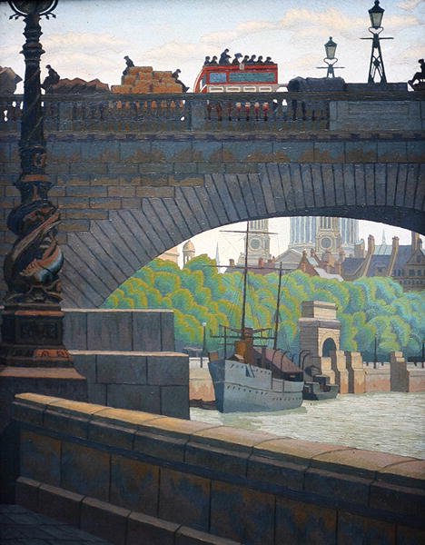 Old Waterloon silta (öljy) tekijältä Charles Ginner