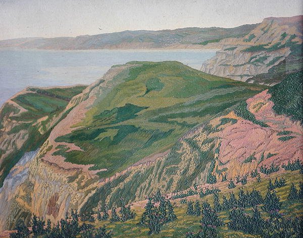 Dorset Coast, n. 1927 (öljy) (katso akvarelliversio numerosta 188661) tekijältä Charles Ginner