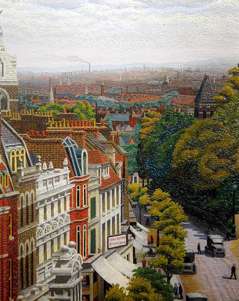 Vista de Londres (óleo a bordo) finlandesa tekijältä Charles Ginner
