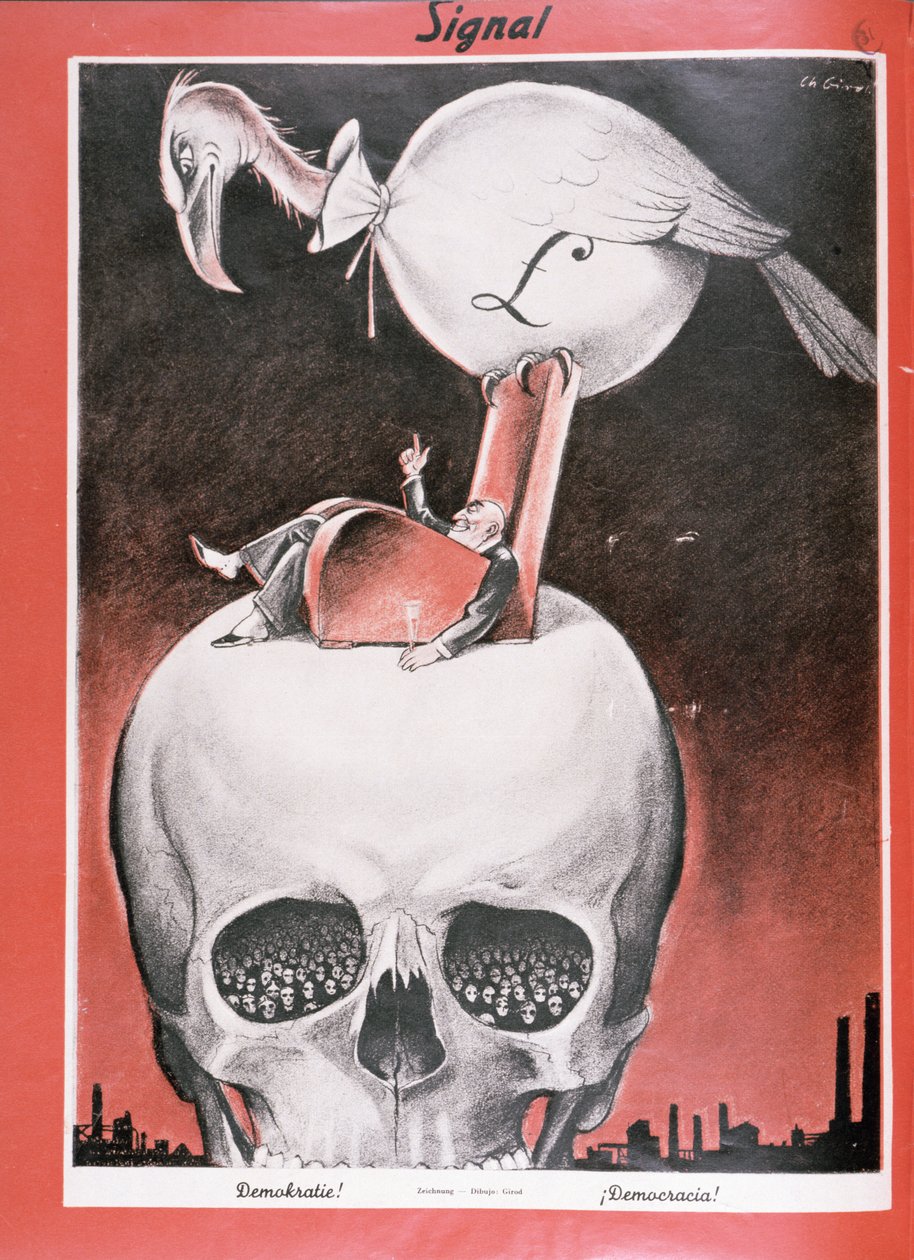 "Demokratia!", "Signal"-lehden numero 5, ensimmäinen painos maaliskuussa 1941 (litho) tekijältä Charles Girod