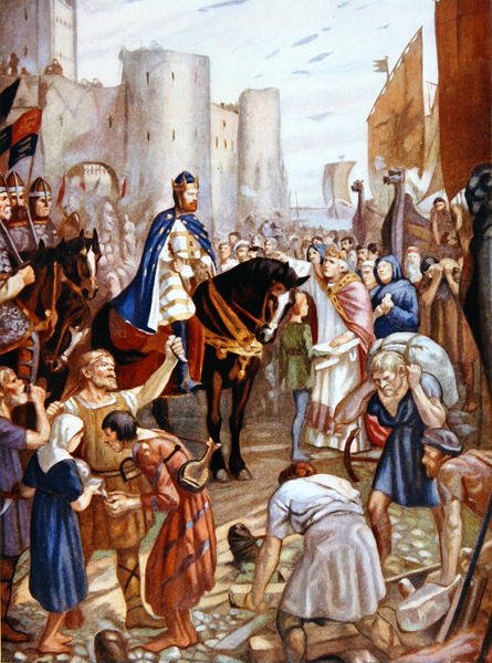 William Rufus (1056-1100) Lontoon Towerissa, kuvitus teoksesta "Hutchinson