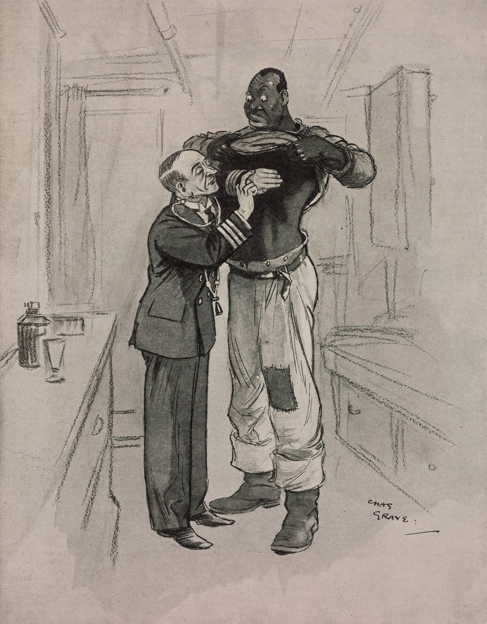 Musta rutto, luulotauti, Chas Graven (1886-1944) sarjakuva The Tatlerista, nro 1415, 8. elokuuta tekijältä Charles Grave