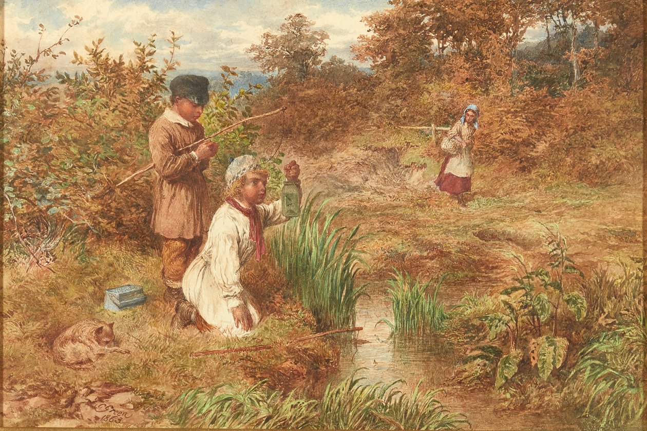 Stickleback Fishers (vesiväri) tekijältä Charles Green