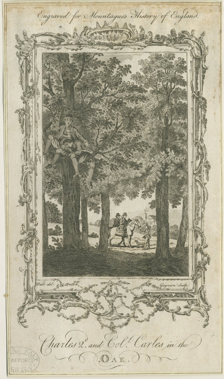 Boscobel - Kuninkaallinen tammi : kaiverrus ja [?1800-luku] tekijältä Charles Grignion