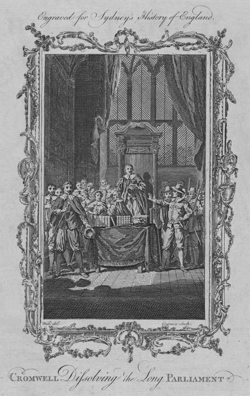 Cromwell hajottaa pitkän parlamentin, 1773. tekijältä Charles Grignion
