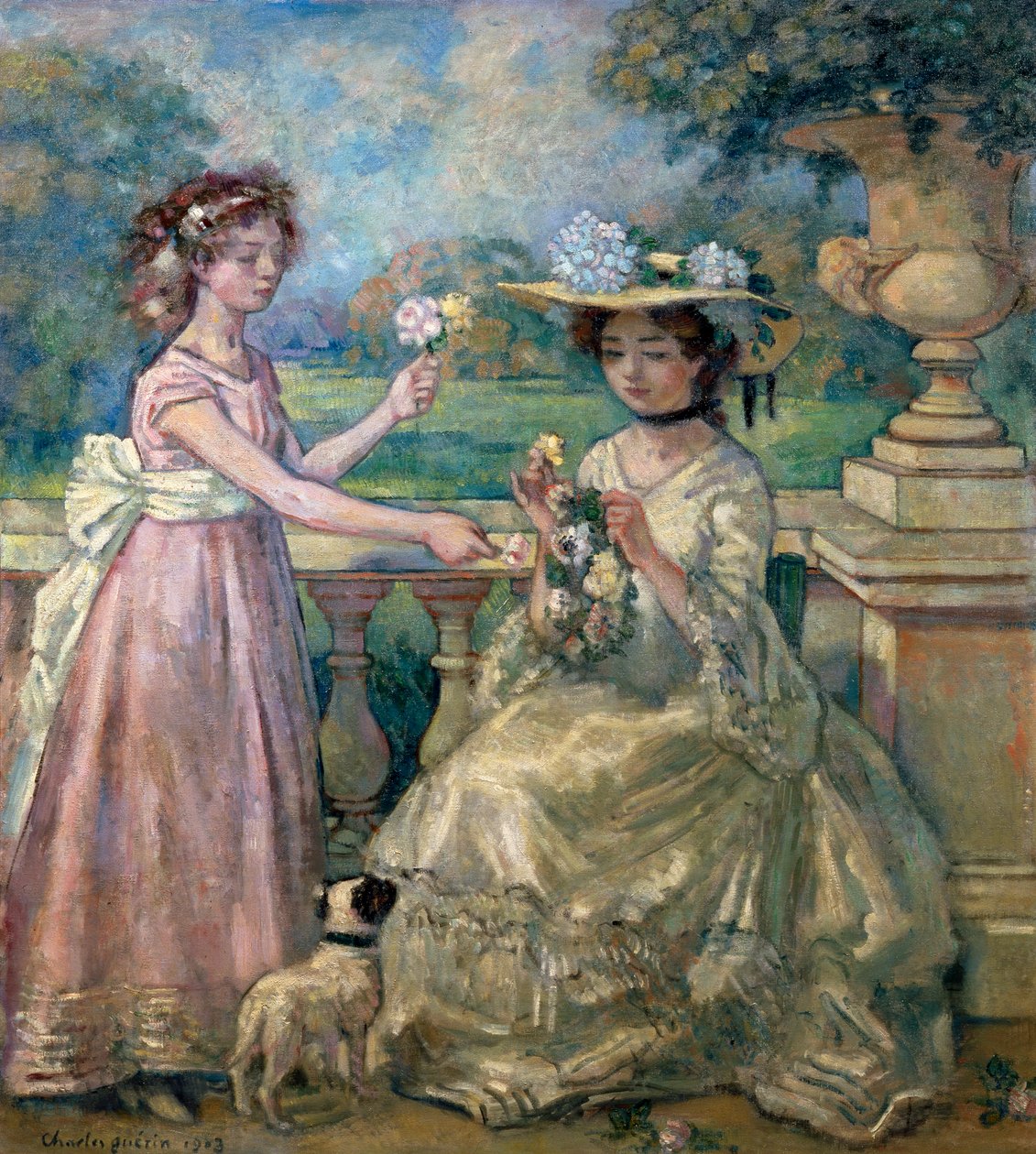 "Kaksi tyttöä terassilla", 1903. tekijältä Charles Guerin