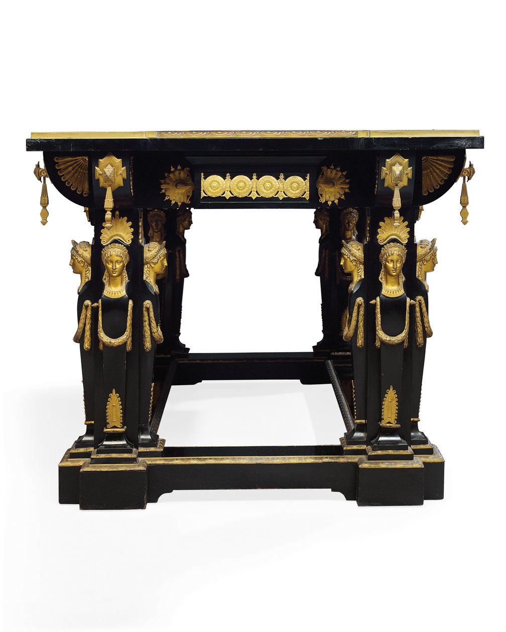 Napoleon III -pöytä, suunnittelija Jean Brandely, intarsia E. Varlot, Pariisi, n. 1850-1875 (ormolu, kullattu kupari, eebenpuu ja sycamore) tekijältä Charles Guillaume Diehl
