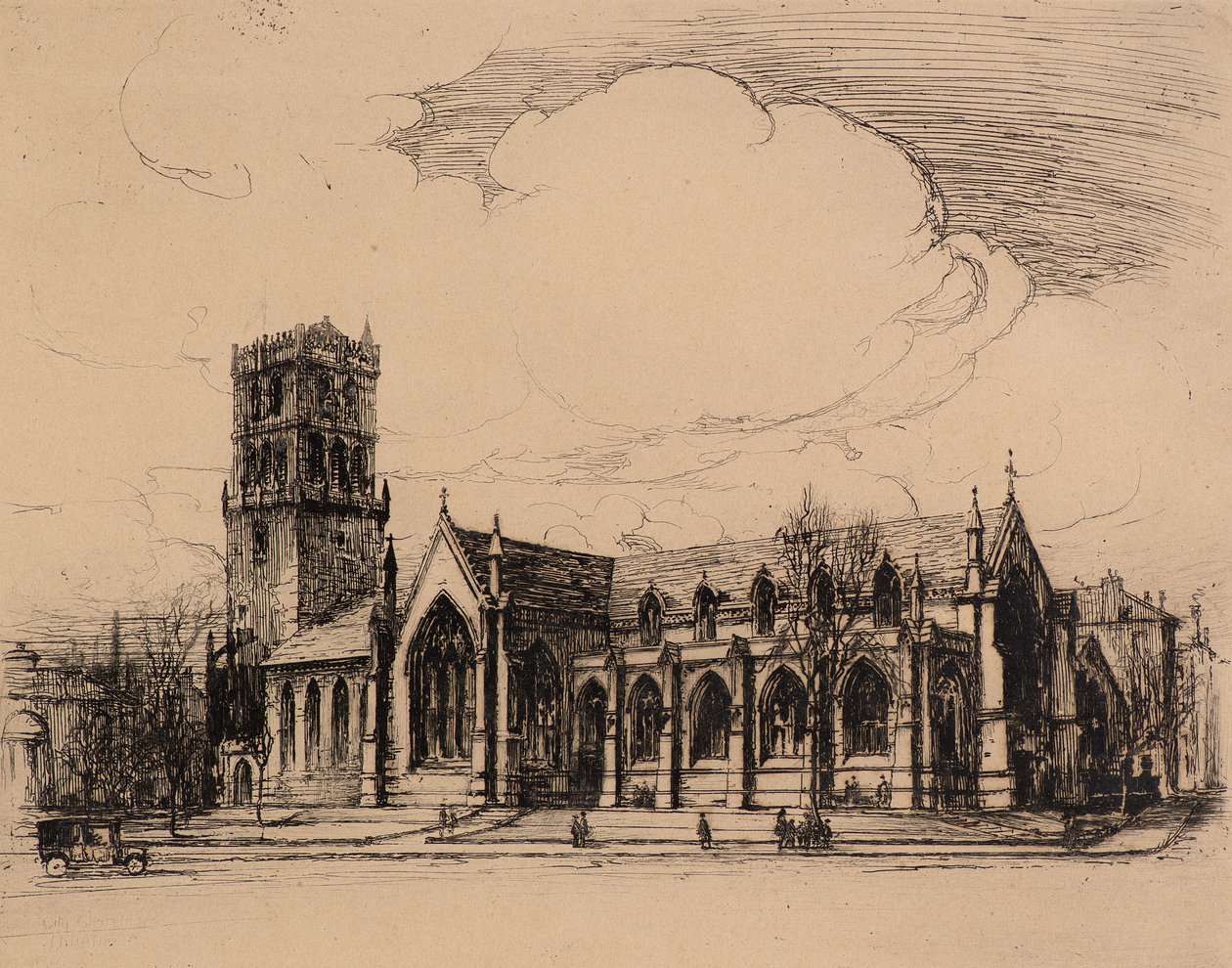 Kaupunginkirkot, Dundee (etsaus) tekijältä Charles Gustav Louis Phillips