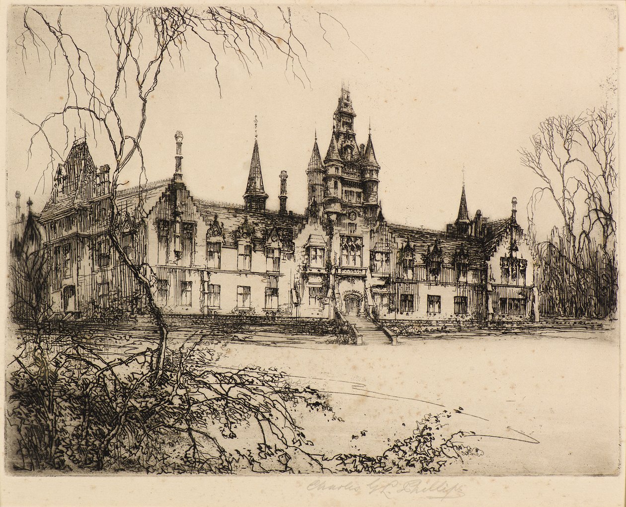 Morgan Academy (etsaus) tekijältä Charles Gustav Louis Phillips