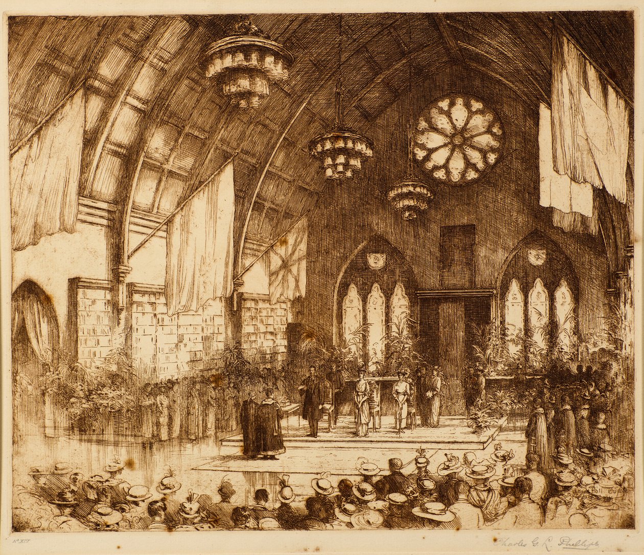 aVisita reial a Dundee 1914 - Recepció a Albert Hallfinnish tekijältä Charles Gustav Louis Phillips