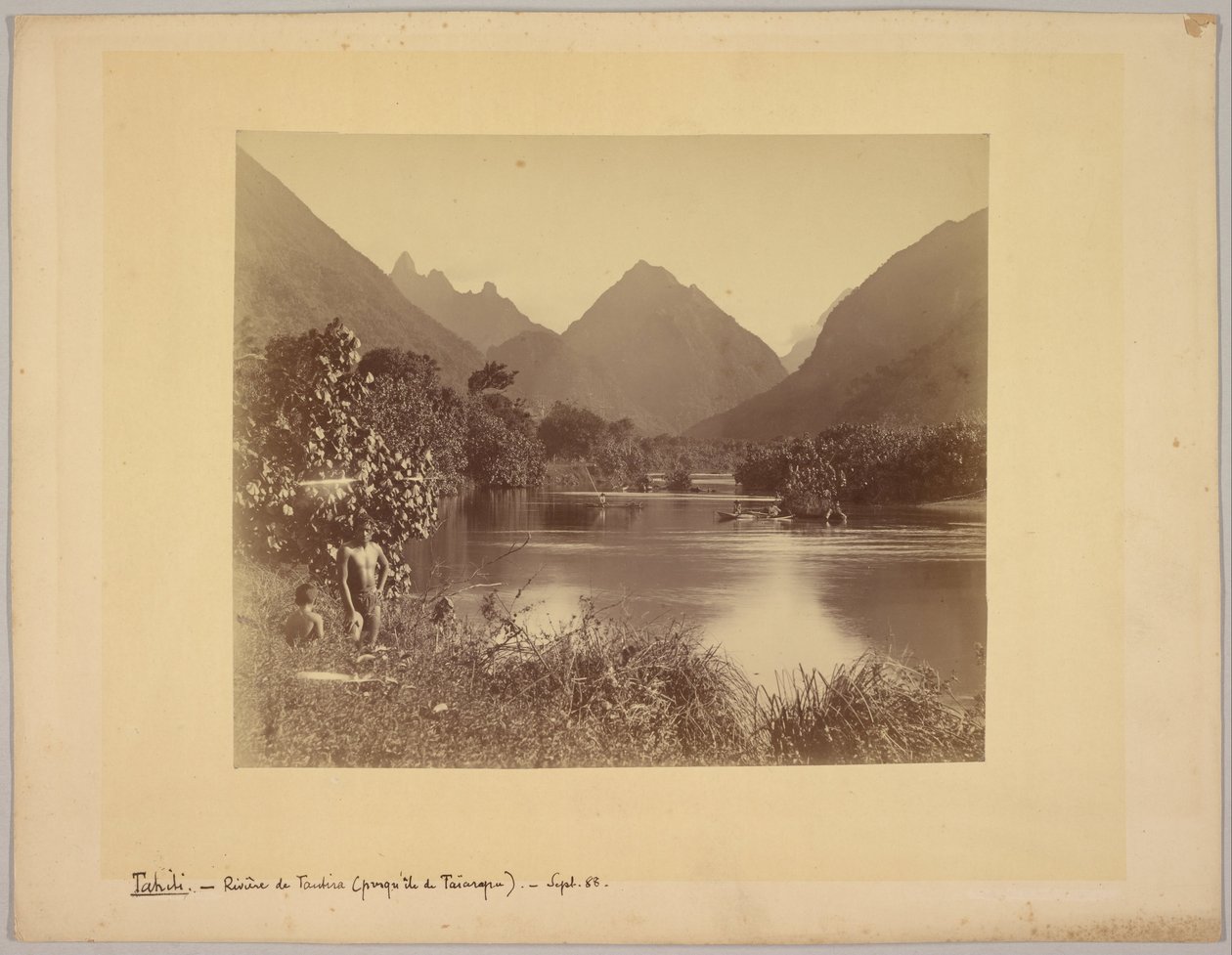Tahiti. Rivière de Taubira (presquîle de Taïarapu). tekijältä Charles Gustave Spitz