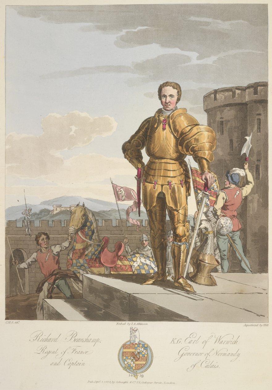 Richard Beauchamp (1381-1439) Earl of Warwick, Anno 1439, kuva Sir Samuel Rush Meyrickin ja C.H. Smith, julkaistu 1815 (väri tekijältä Charles Hamilton (after) Smith