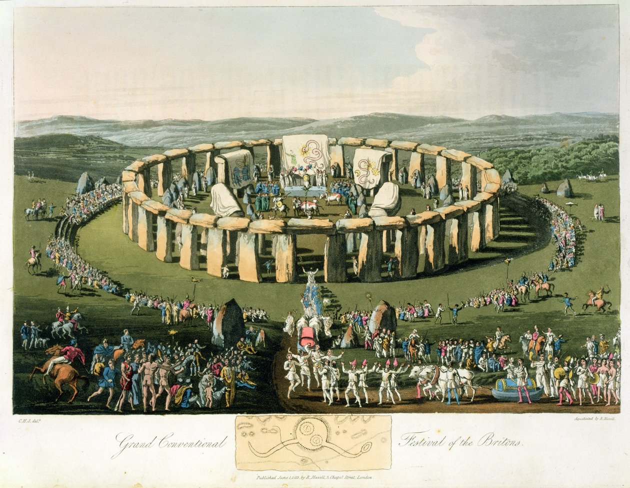 Brittiläisten suuri perinteinen juhla, akvatintti ja Robert Havellin (1769-1832) julkaisema 1815 (akvatintti). tekijältä Charles Hamilton Smith