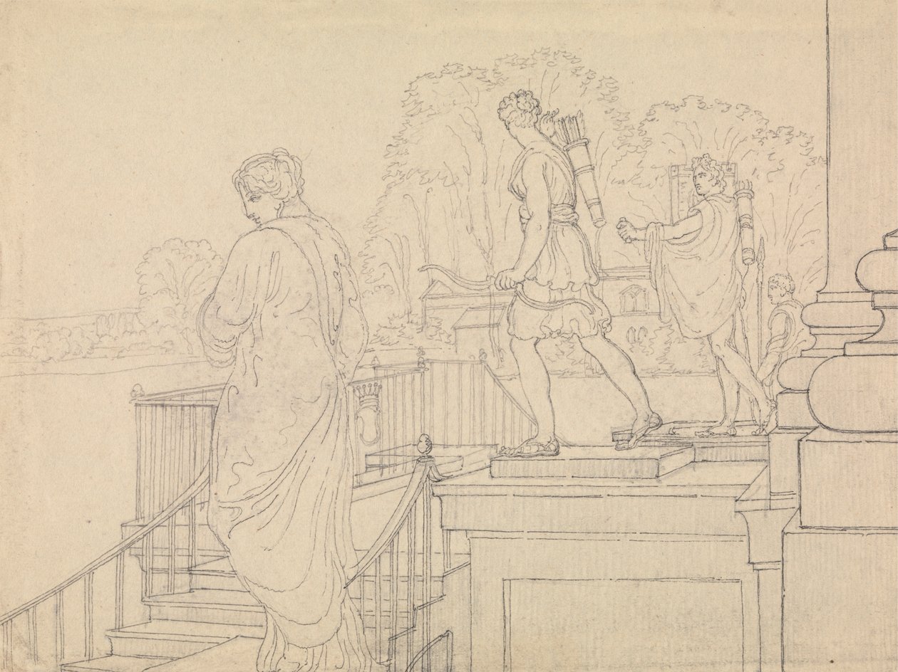 Kuisti Statuarylla, Easton Neston, Northants tekijältä Charles Hamilton Smith