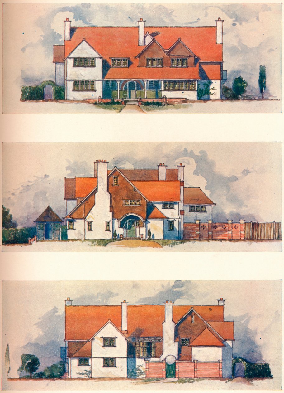 Talo Garden Cityssä, Letchworth, 1906 tekijältä Charles Harrison Townsend