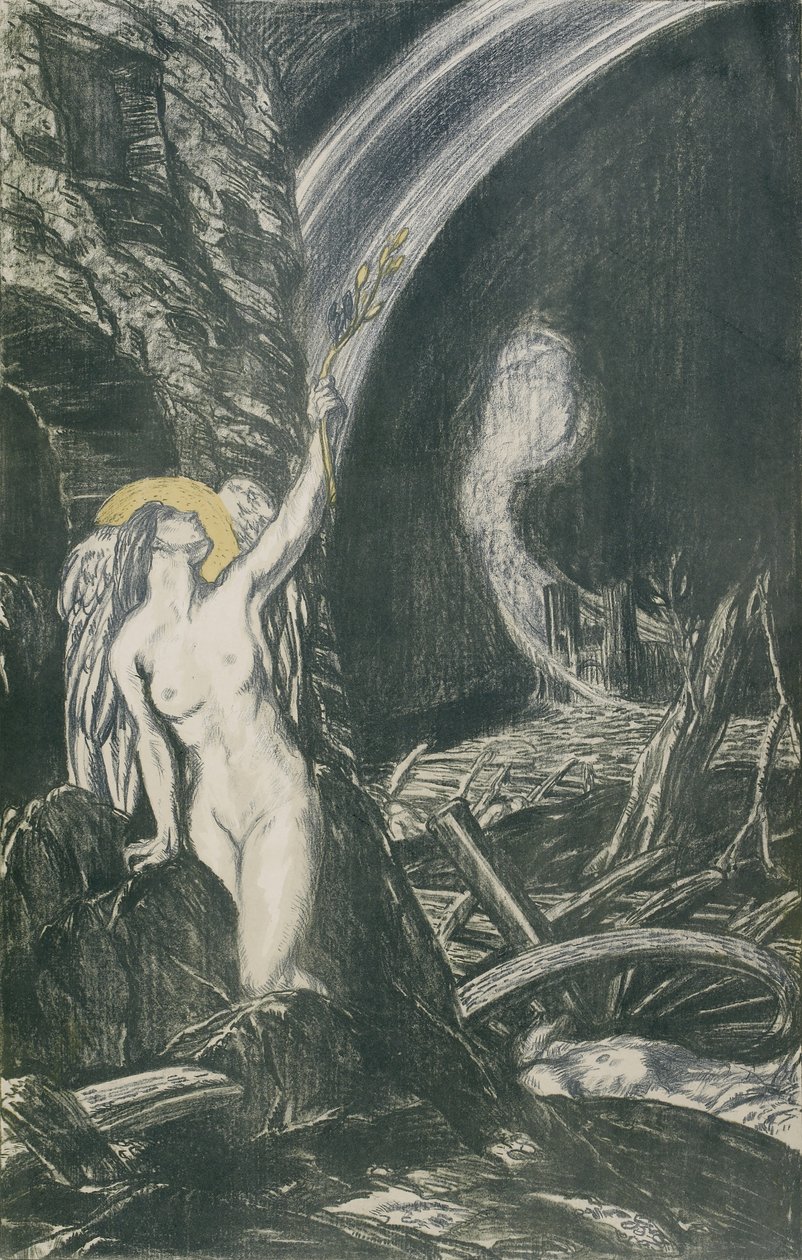 Taiteen uudestisyntyminen, 1917 (litografia) tekijältä Charles Haslewood Shannon