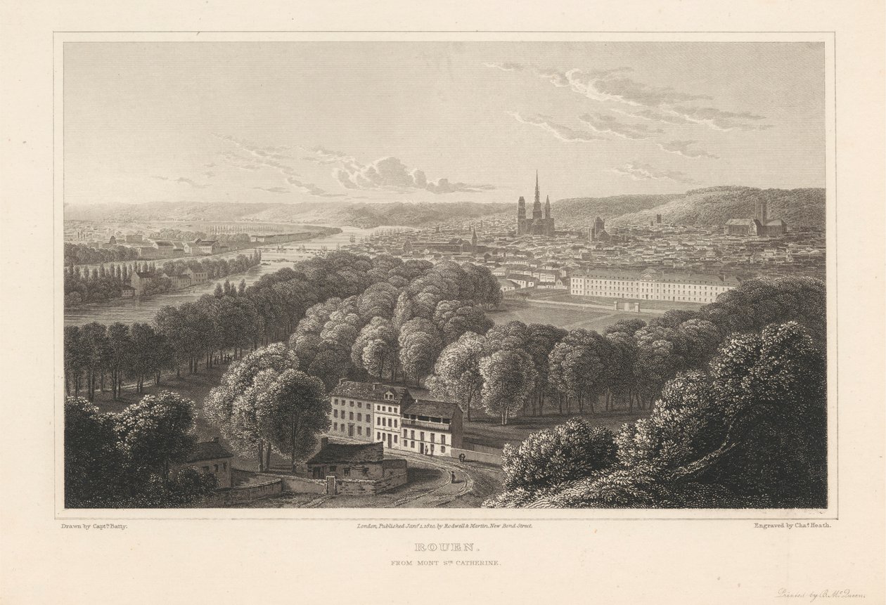Rouen, Mont Sainte Catherinen tekijältä Charles Heath