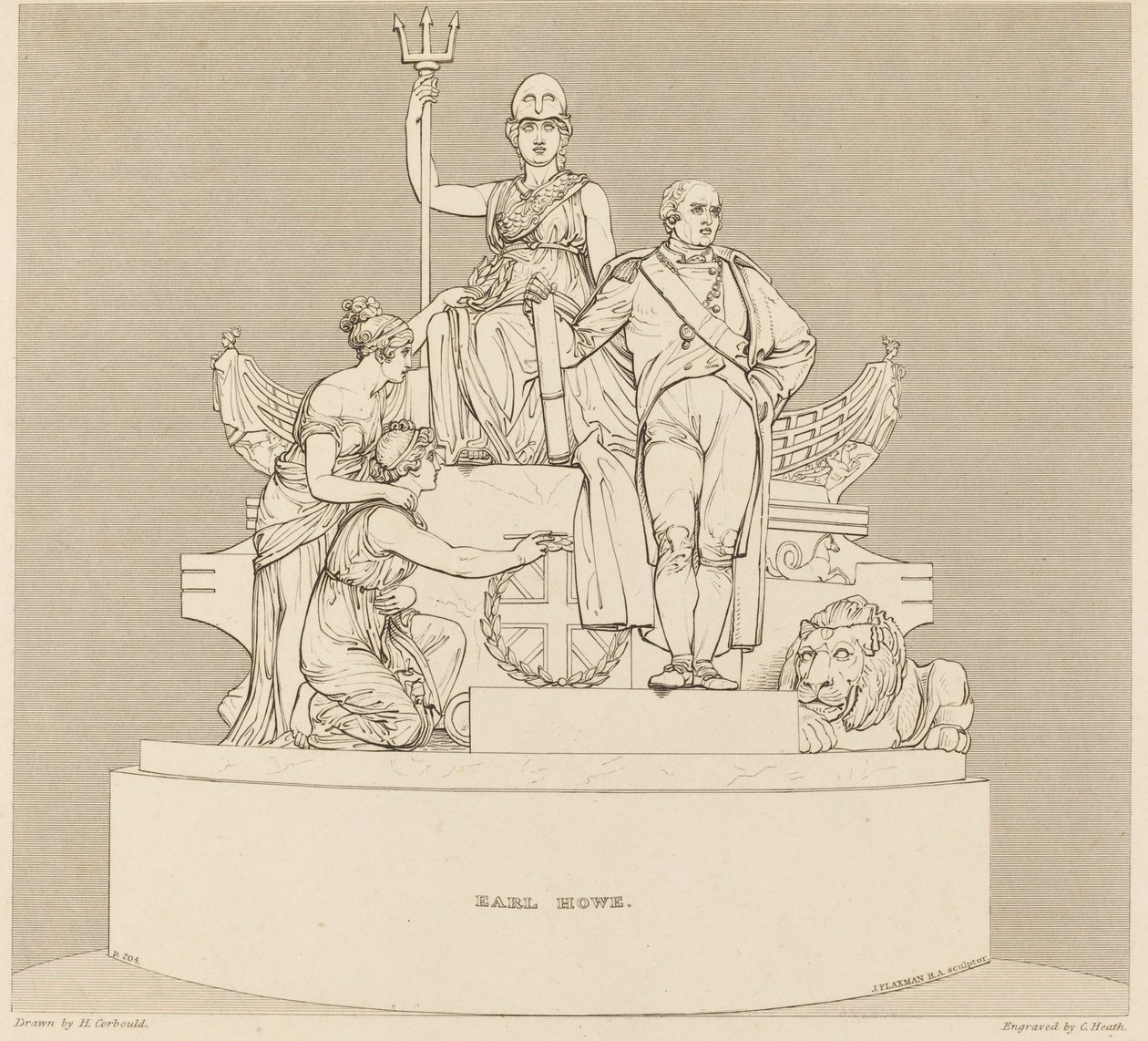 Earl Howen muistomerkki tekijältä Charles Heath after Henry Corbould after John Flaxman