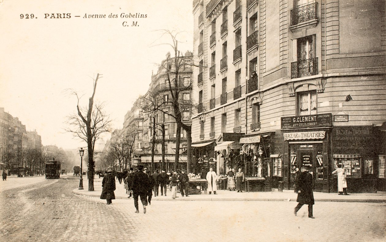 Postikortti / Avenue des Gobelins / Pariisi / Seine / Ile de France / Ranska tekijältä Augustus Kollner