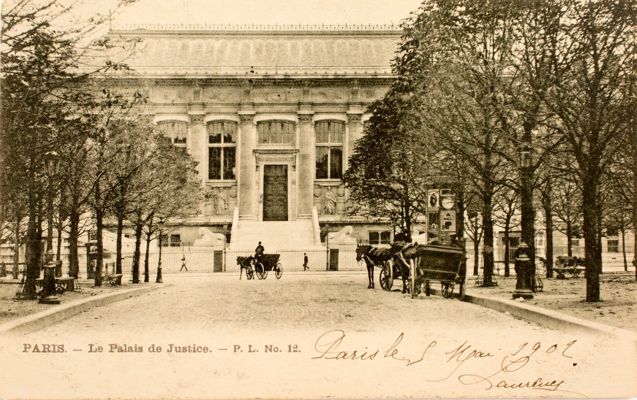 Postikortti/Palais de Justice/Pariisi/Seine/Ile de France/Ranska tekijältä Augustus Kollner