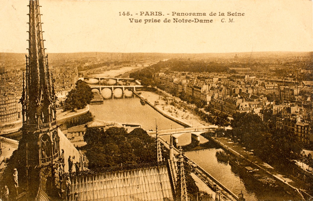Postikortti / Seine Notre Damesta / Pariisi / Seine / Ile de France / Ranska tekijältä Augustus Kollner