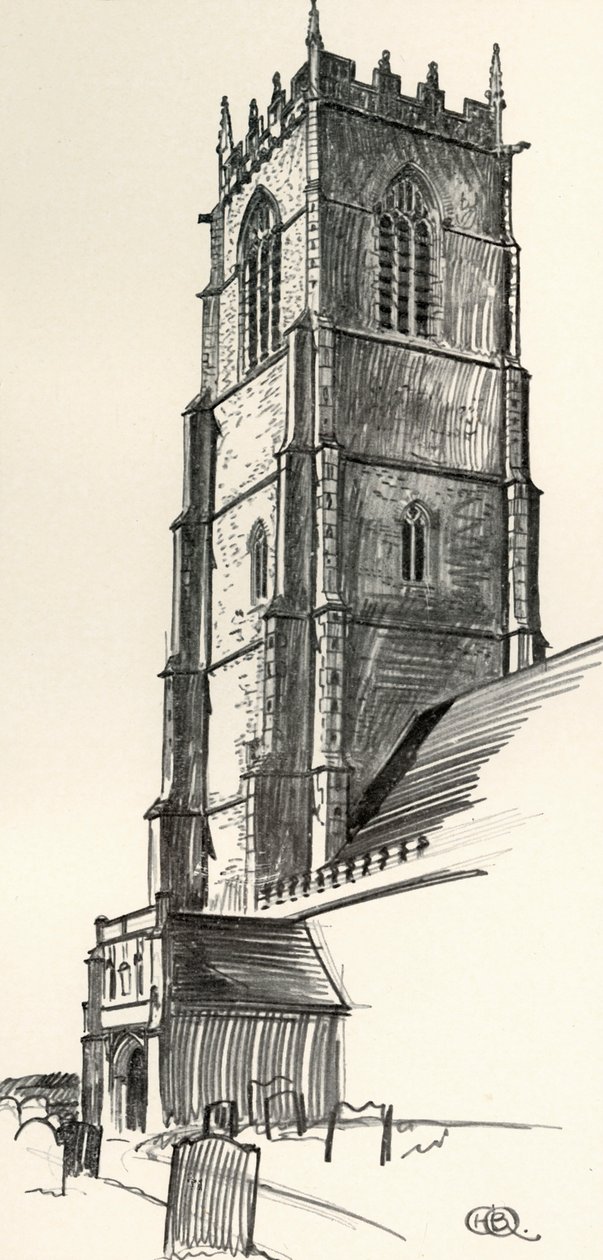 A Perpendicular Church Tower, Winterton, Norfolk, 1931 tekijältä Charles Henry Bourne Quennell