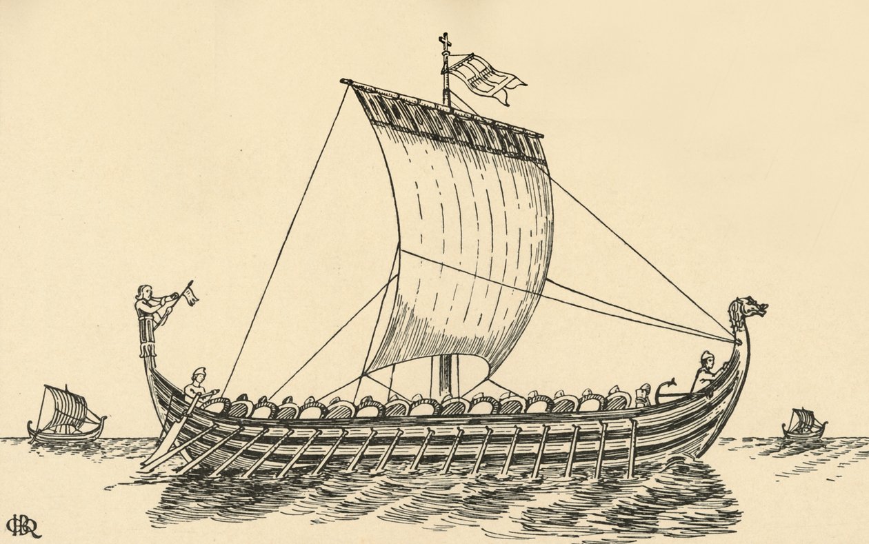 Norman Ship perustuu Bayeux Tapestry, 1931 tekijältä Charles Henry Bourne Quennell