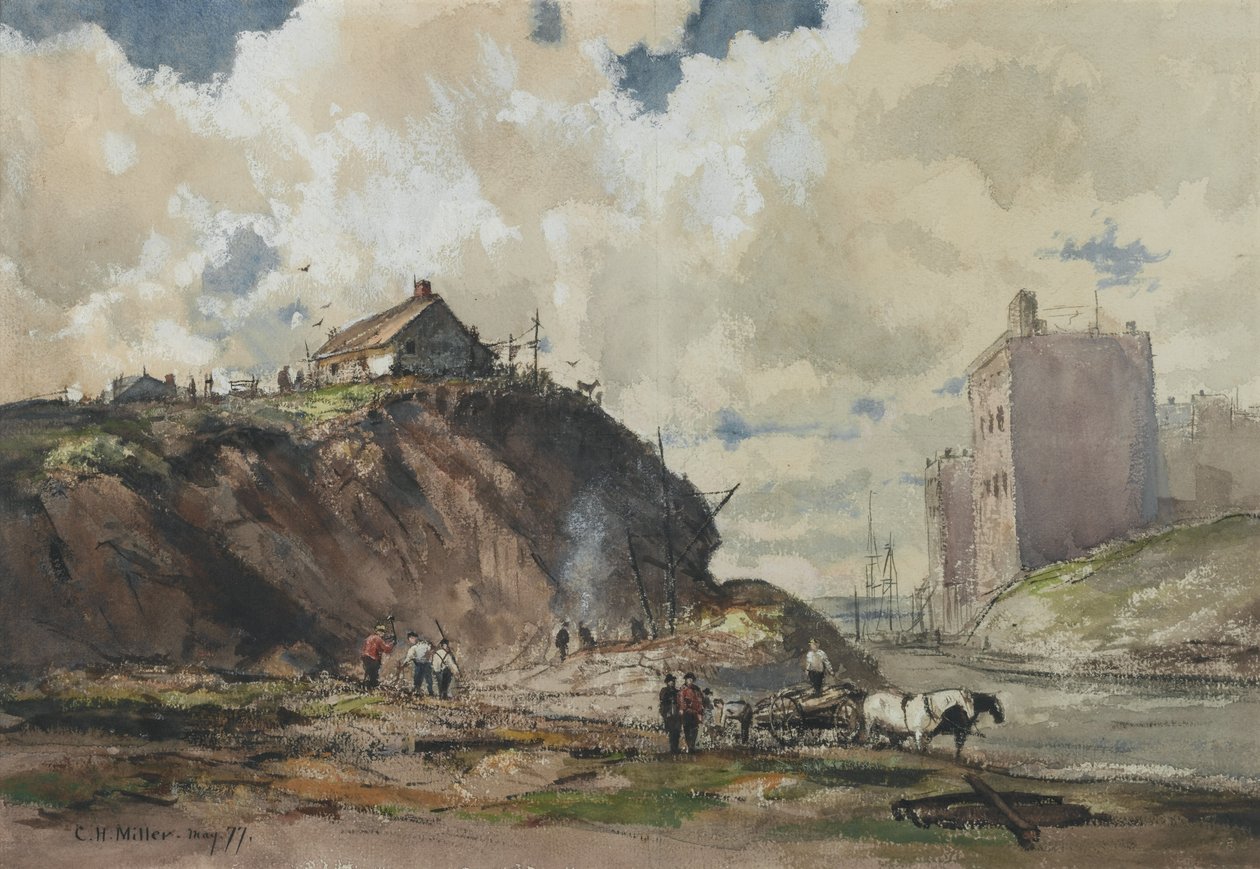 Kaupunki rakennetaan, 1877 (wc paperilla) tekijältä Charles Henry Miller
