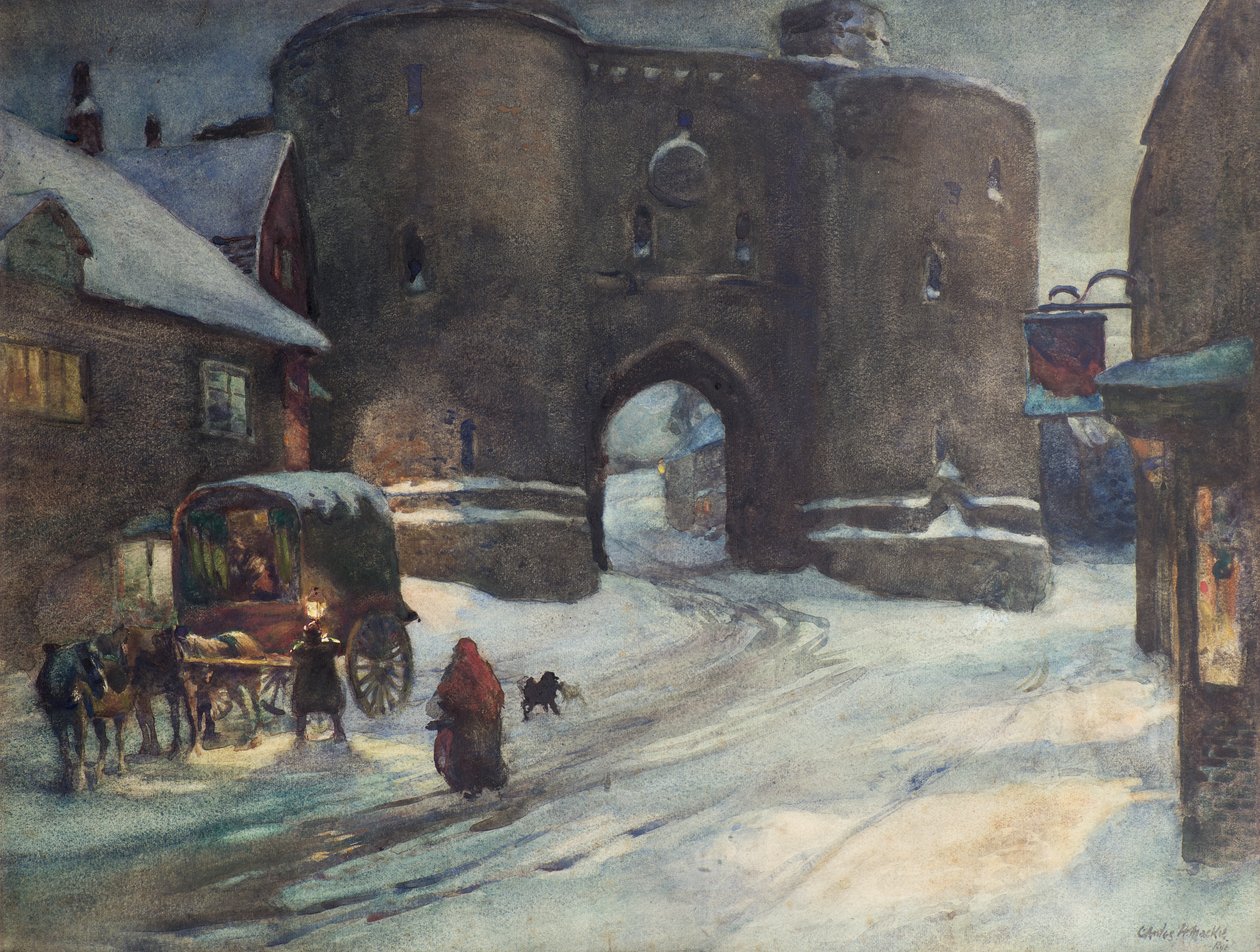 Ruis talvella, n. 1903 (akvarelli) tekijältä Charles Hodge Mackie