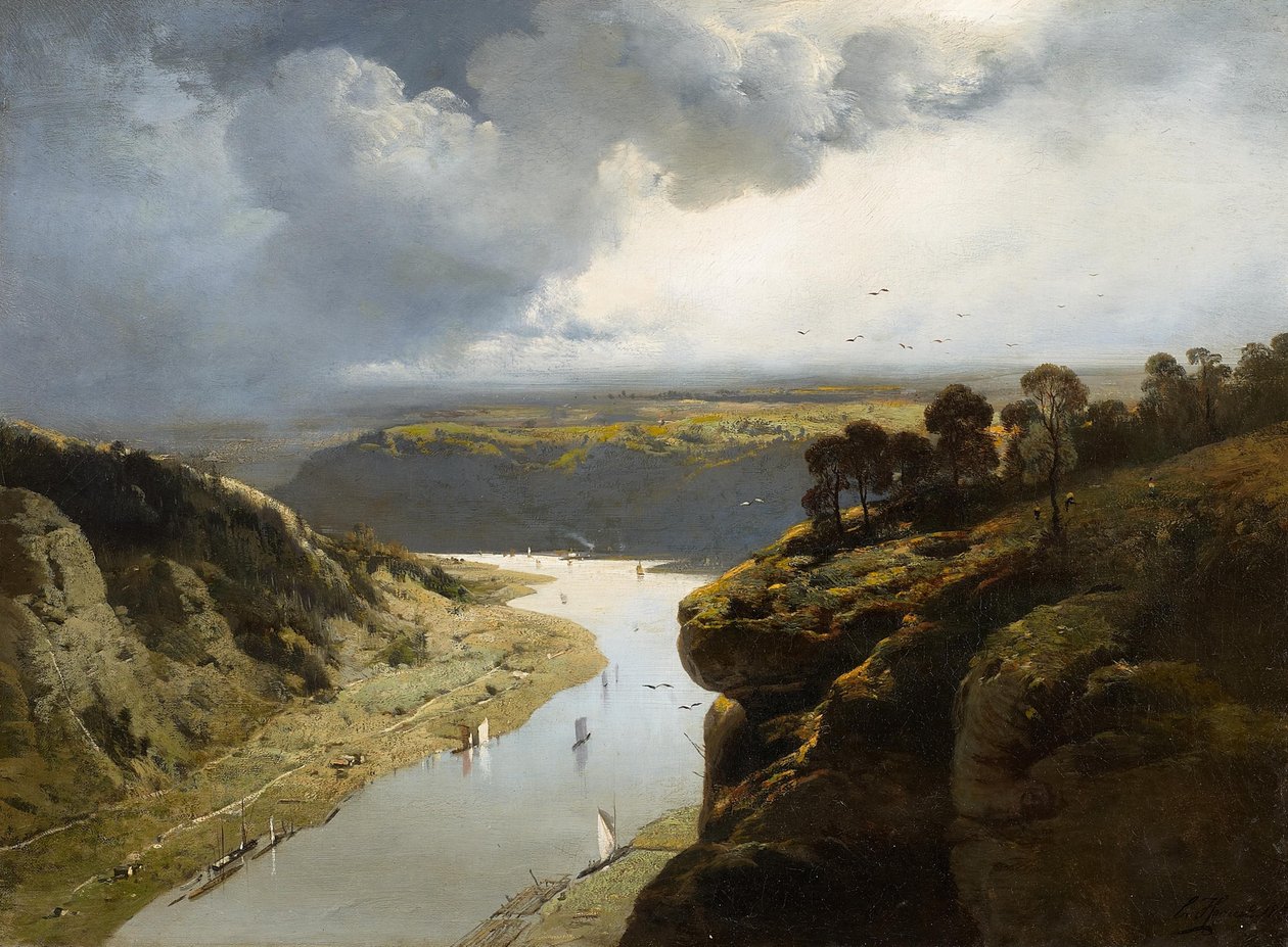 Saksa: Blick in das Tal der Rhone Näkymä Rhônen laaksossa tekijältä Charles Hoguet