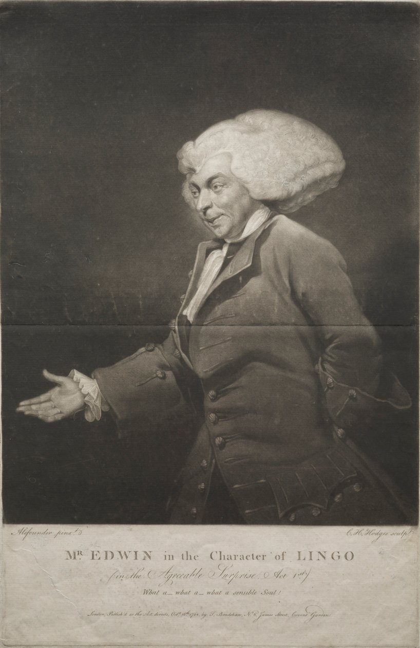 Mr. Edwin elokuvassa Lingon hahmo, 1784. tekijältä Charles Howard Hodges